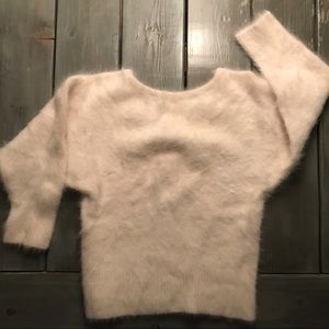 Small - Cache Angora Sweater with 3/4 Sleeves